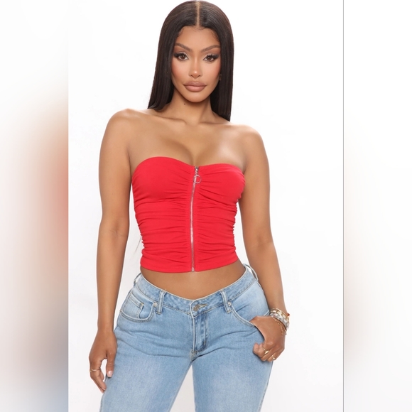 Fashion Nova Red Tube Top - Picture 1 of 8